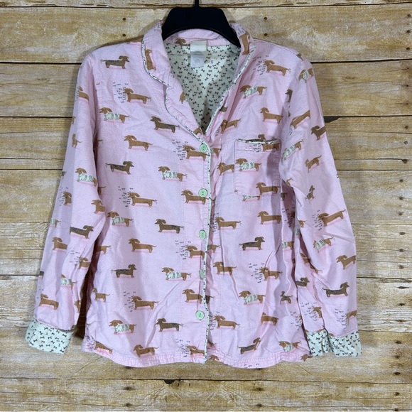 Munki Munki Pink Dachshund Flannel Pajamas Weiner Dog Doxie Size M - Picture 3 of 12